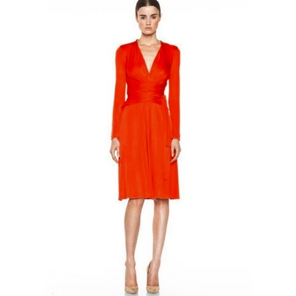 Issa London Classic Wrap Dress Red Long Sleeve - Picture 1 of 12